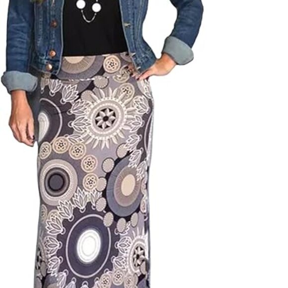 Women's Bohemian Print Long Maxi Skirt – 3X - Picture 5 of 5